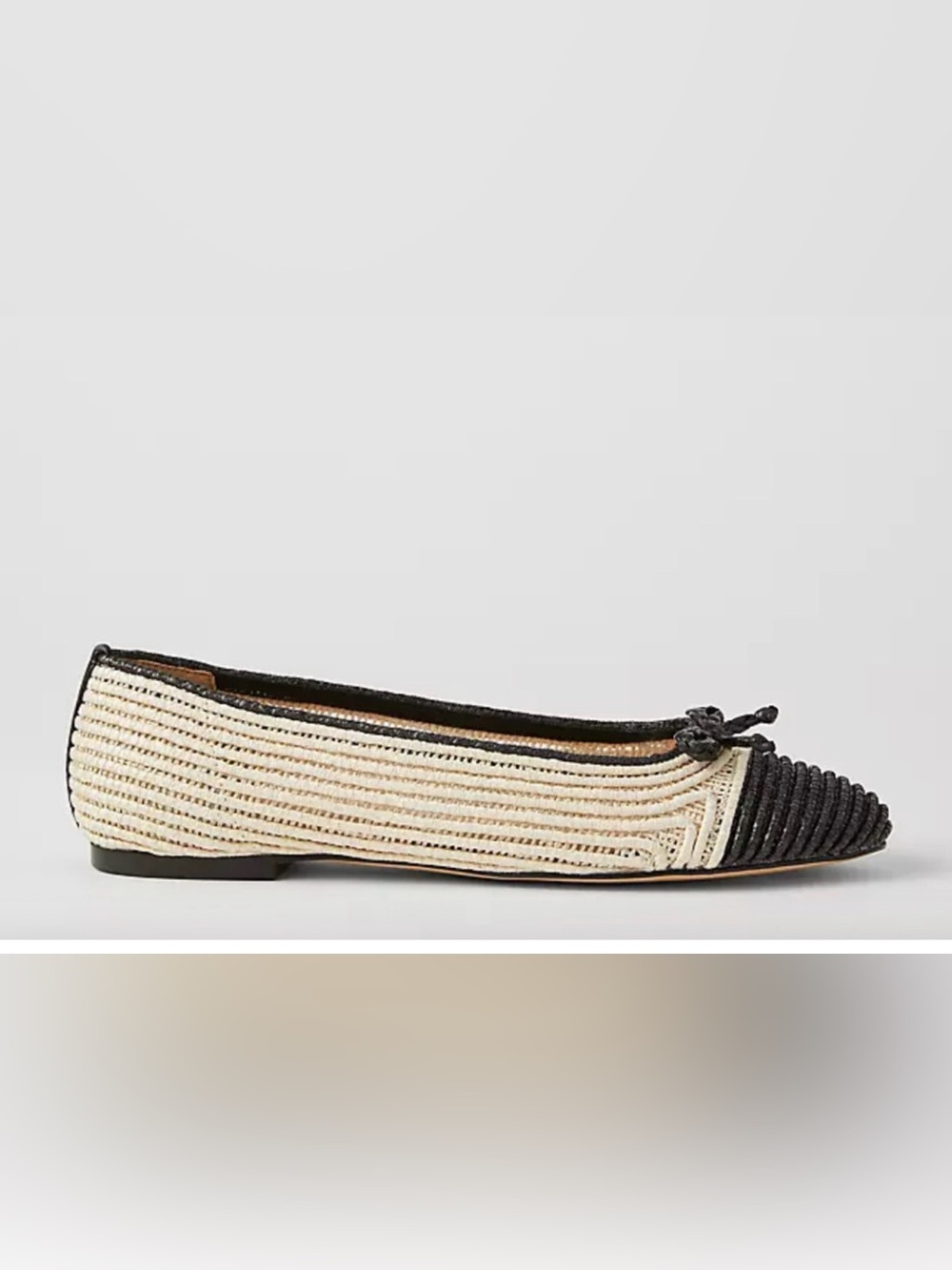 NEW ANN TAYLOR NATURAL RAFFIA BALLET FLATS SHOES SZ 6.5
